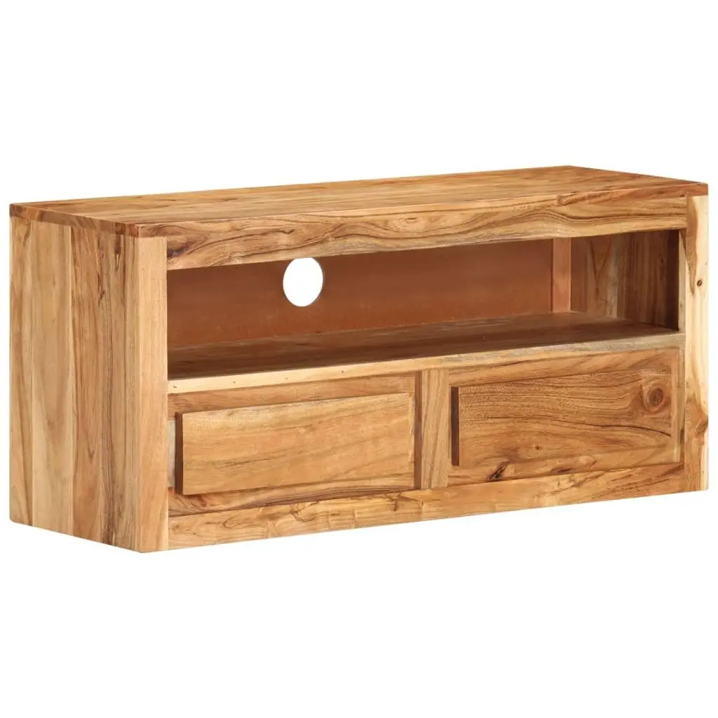 Solid Wood Acacia TV Cabinet with Storage Drawers