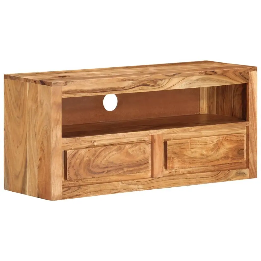 Solid Wood Acacia TV Cabinet with Storage Drawers