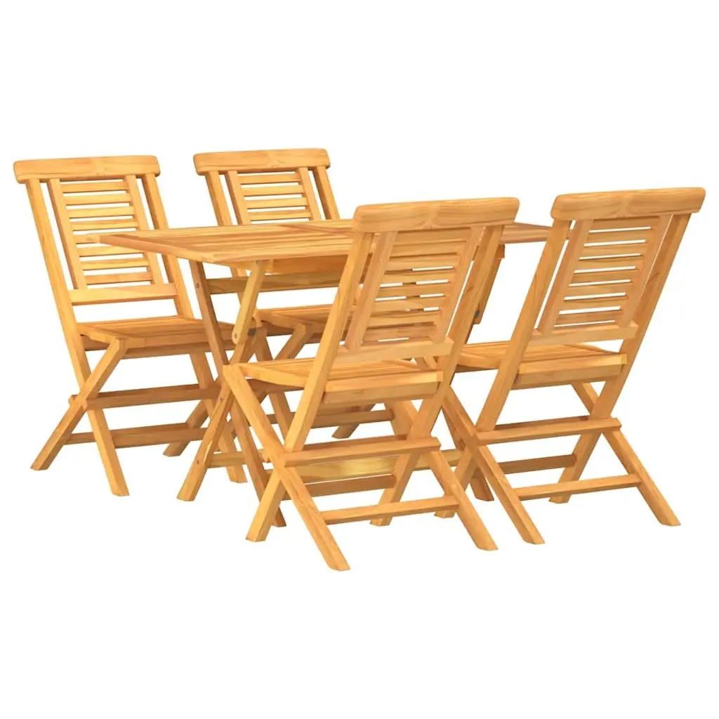 5 Piece Brown Garden Dining Set for Outdoor Use