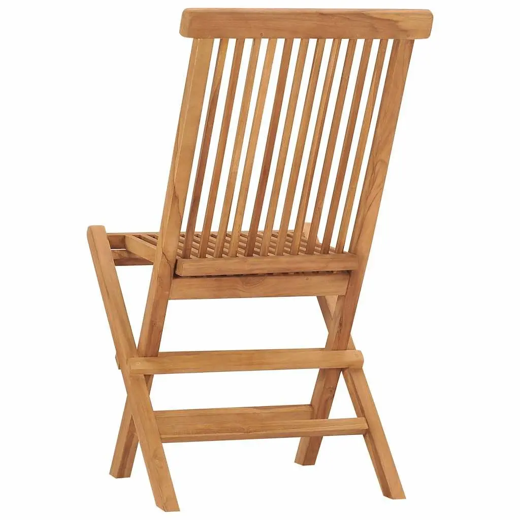 Folding Garden Chairs 2 pcs Outdoor Seating Wooden Teak Brown Furniture Set