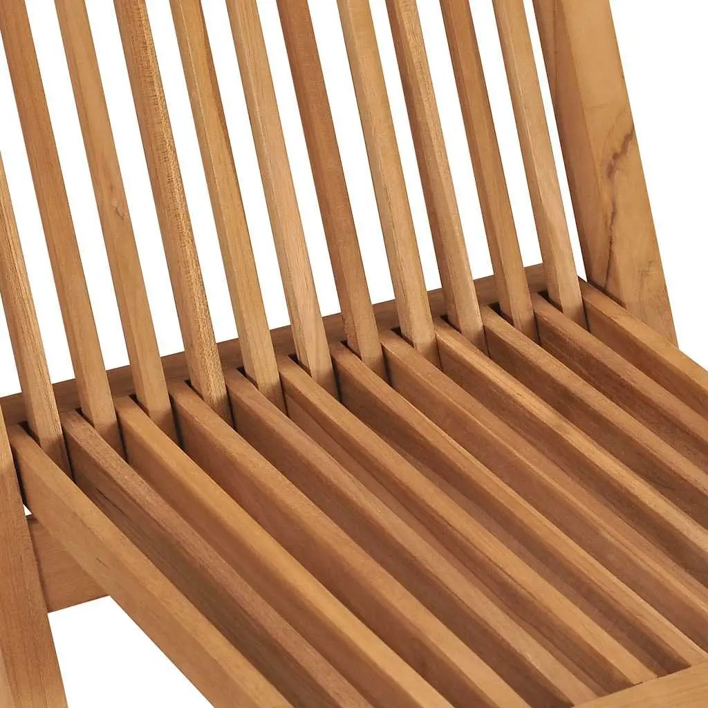 Folding Garden Chairs 2 pcs Outdoor Seating Wooden Teak Brown Furniture Set