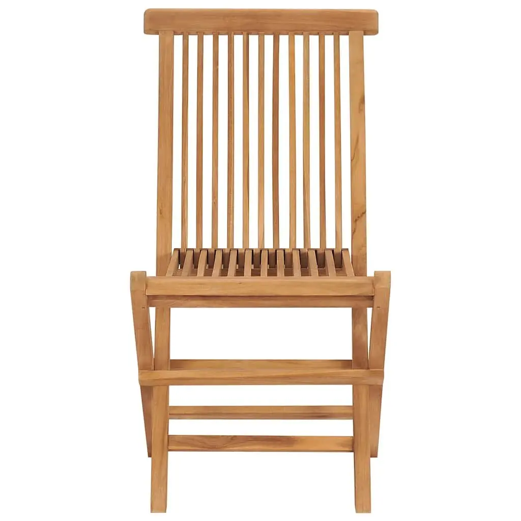 Folding Garden Chairs Teak Wood Brown 4 Piece