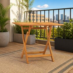 Sturdy Folding Garden Dining Table 90x60x75cm Teak Wood