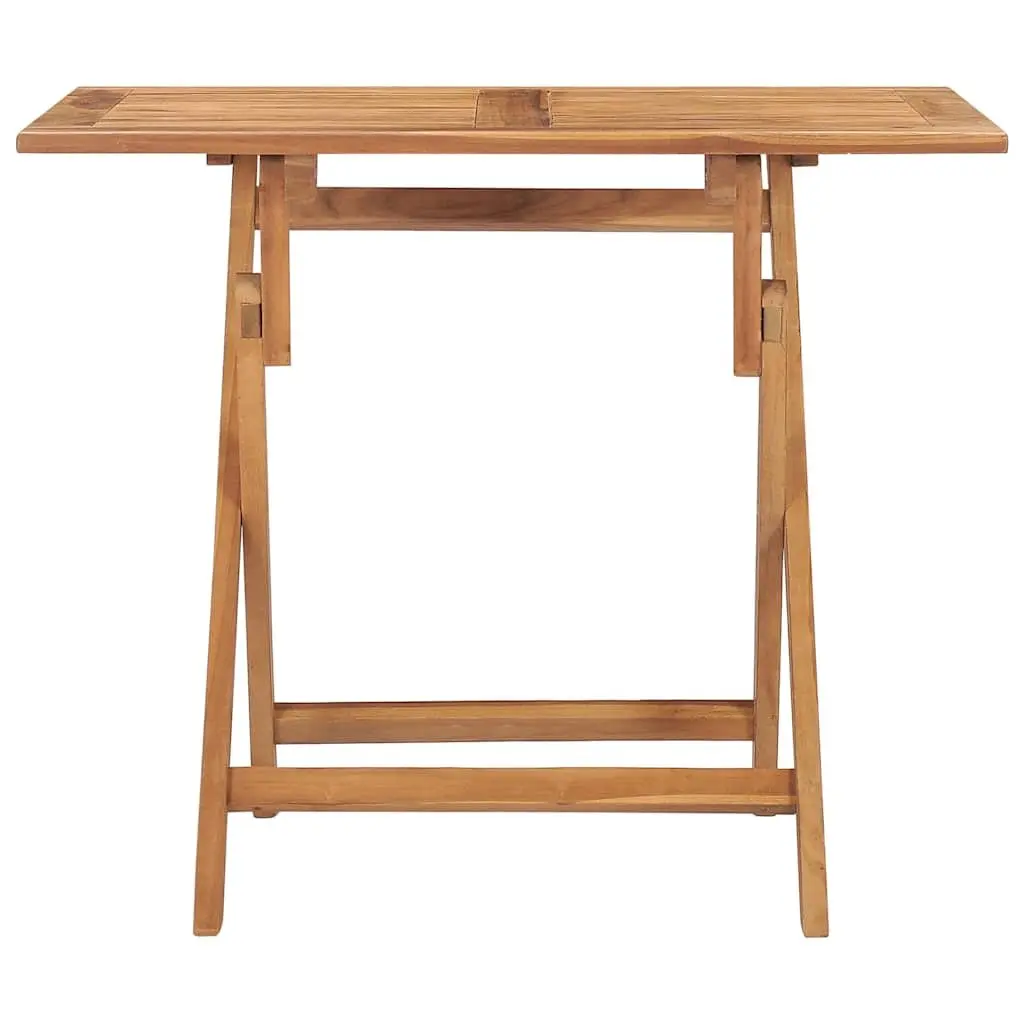 Teak Wood Folding Dining Table Outdoor 90x60x75cm Brown Garden Furniture