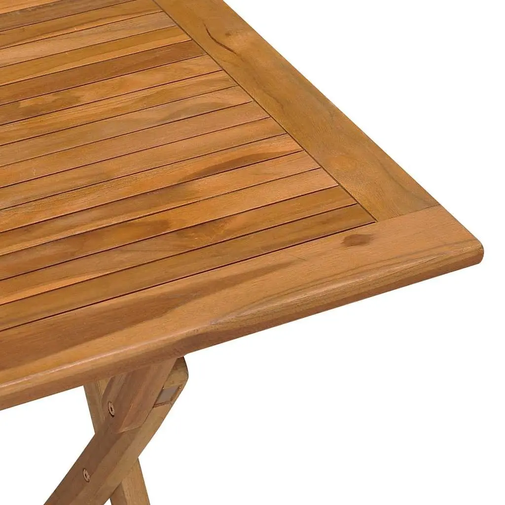 Teak Wood Folding Dining Table Outdoor 90x60x75cm Brown Garden Furniture