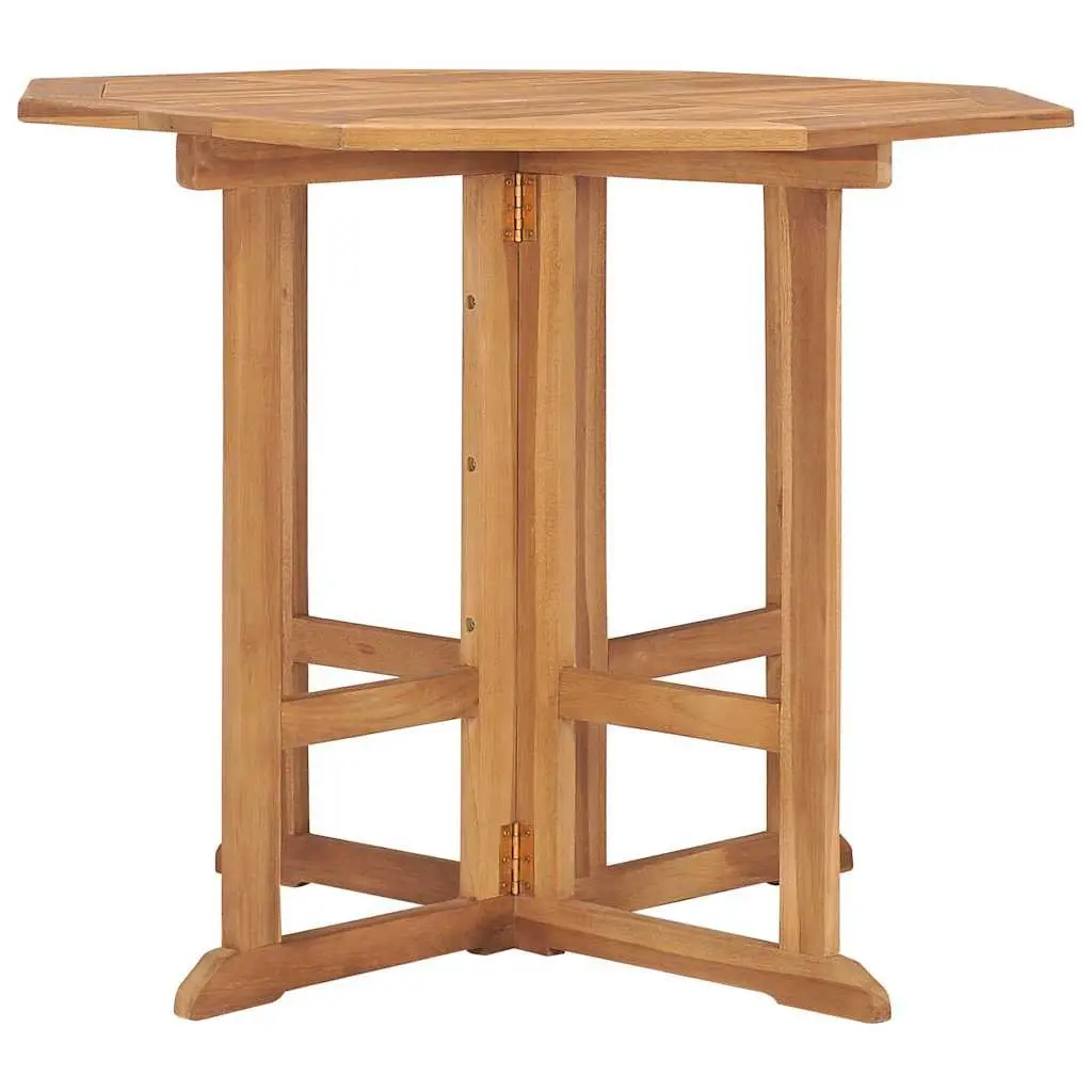 Garden Dining Table Teak Wood Brown 90x90x75cm Folding Outdoor Furniture