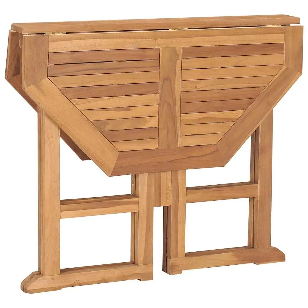 Garden Dining Table Teak Wood Brown 90x90x75cm Folding Outdoor Furniture