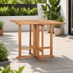 Compact Folding Garden Dining Table in Teak Wood