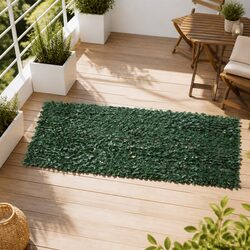 Durable Outdoor Privacy Screen with Green Leaf Design 300x100cm