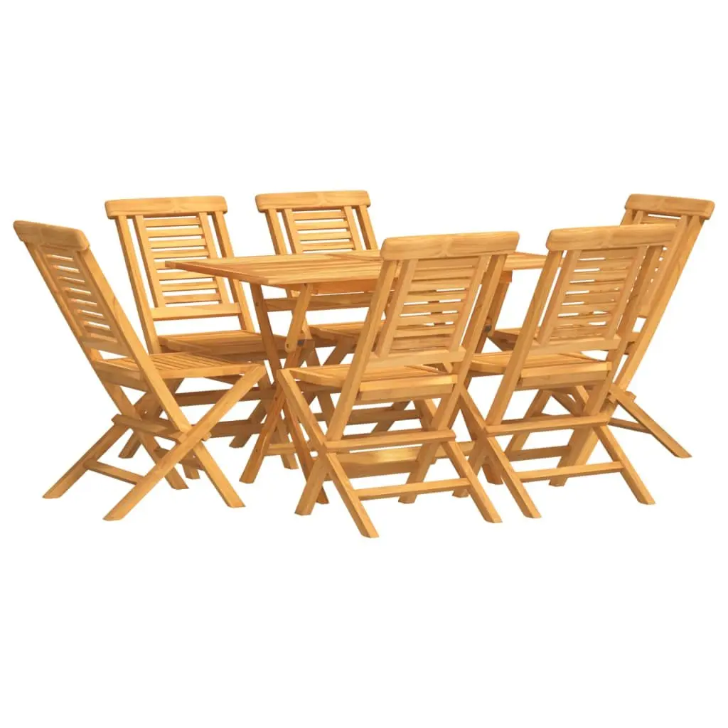 7 Piece Garden Dining Set with Foldable Table and Chairs