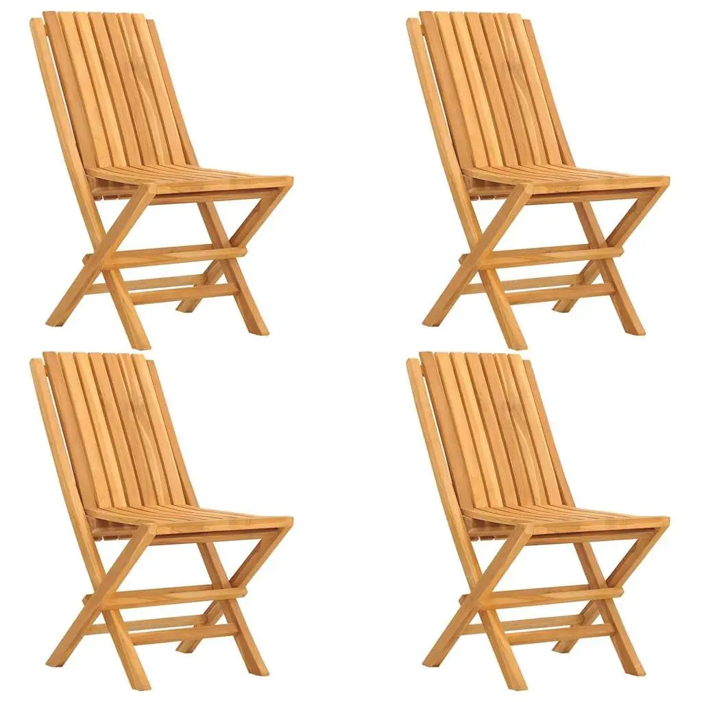 5 Piece Garden Dining Set Solid Teak Wood Brown
