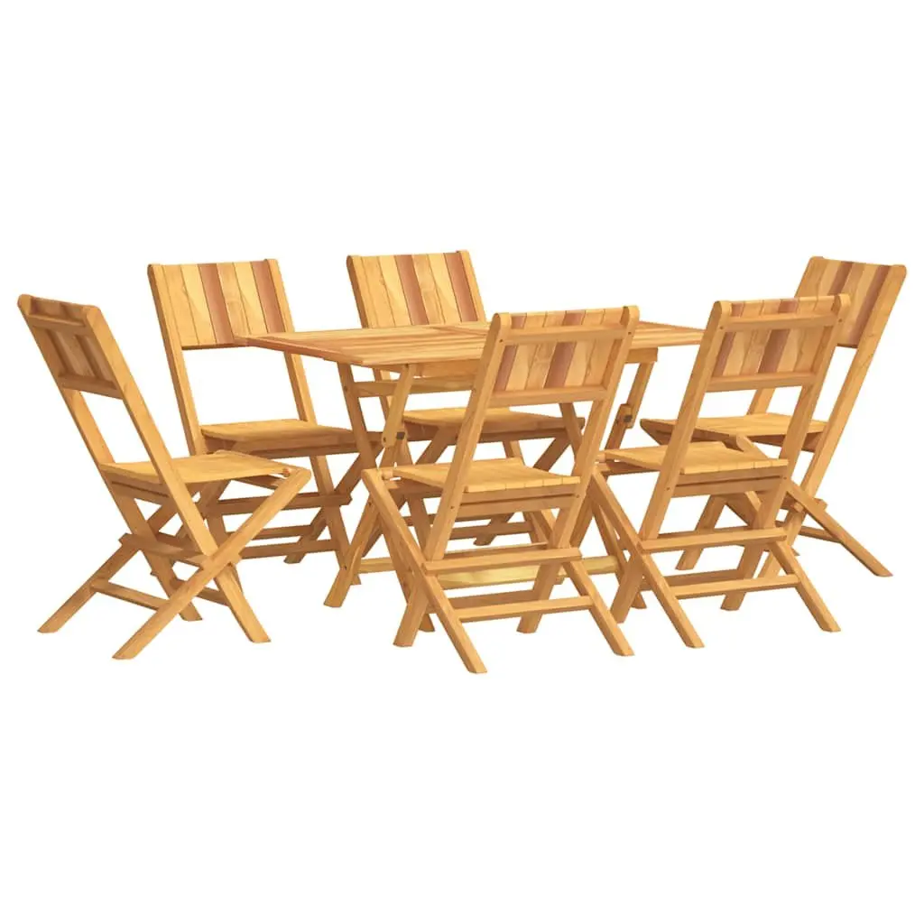 Folding 7 Piece Garden Dining Set with Parasol Hole
