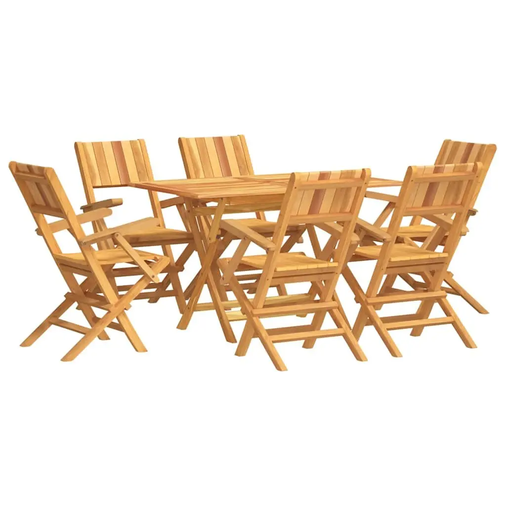 7 Piece Outdoor Dining Set with Teak Table and Chairs