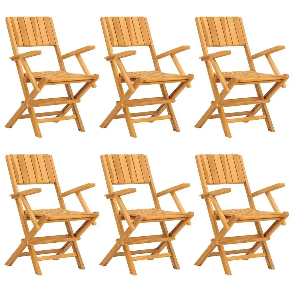 7 Piece Outdoor Dining Set with Teak Table and Chairs