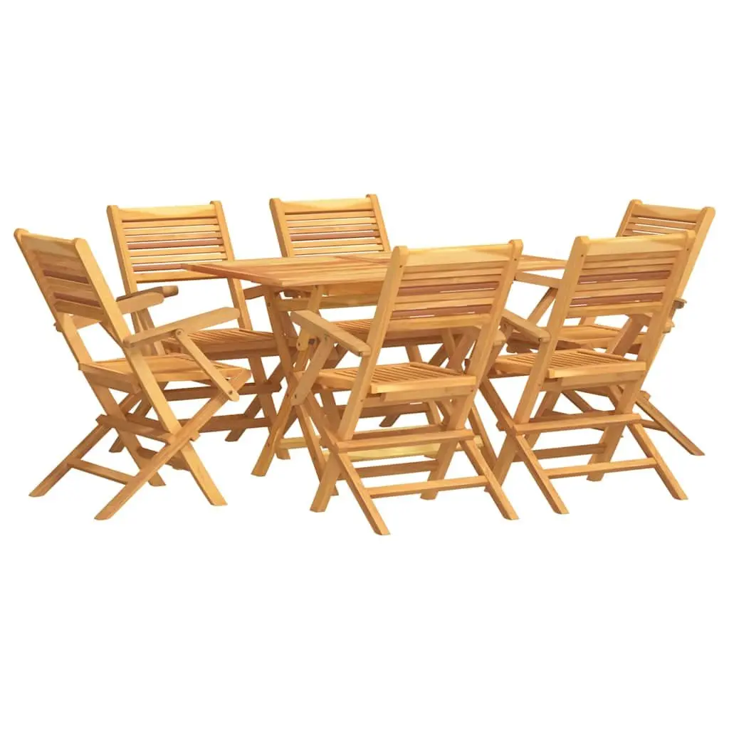 7 Piece Garden Dining Set with Foldable Chairs