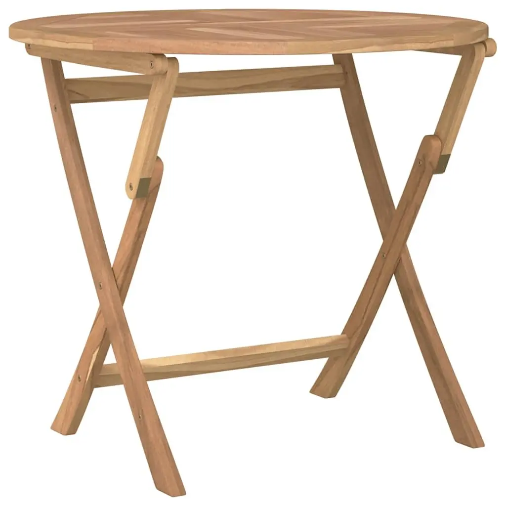Teak Wood Foldable Outdoor Dining Set 5 Piece Brown Table and Chairs