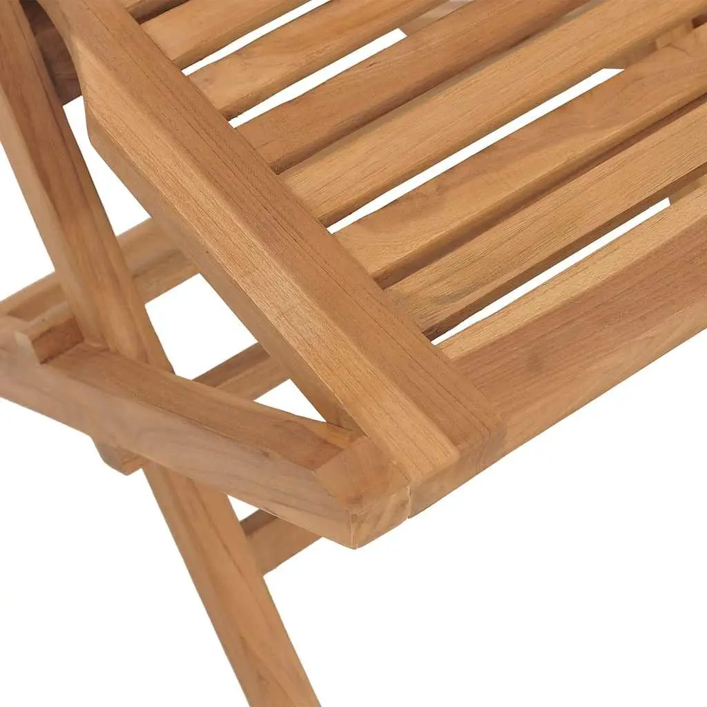 Teak Wood Foldable Outdoor Dining Set 5 Piece Brown Table and Chairs