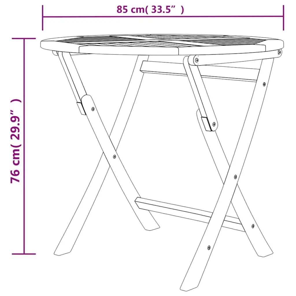 Teak Wood 5-Piece Garden Dining Set with Foldable Chairs