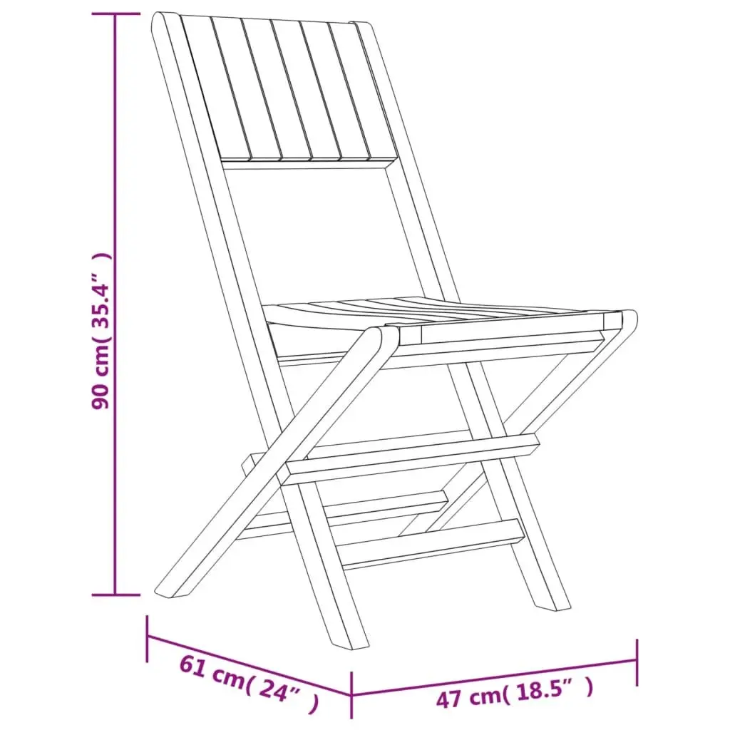 5 Piece Garden Dining Set Outdoor Furniture Teak Wood Table Chairs Folding