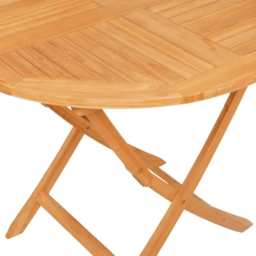 Teak Wood Outdoor Dining Set with Foldable Chairs