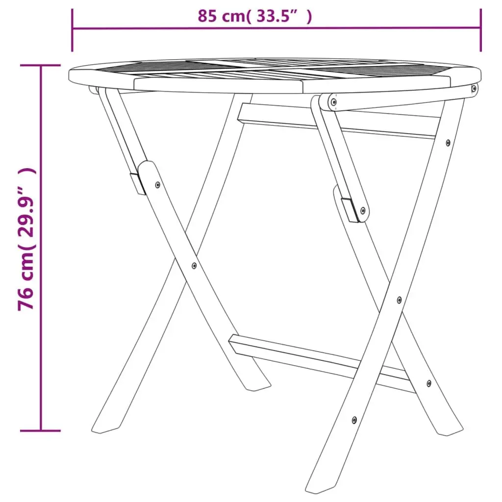 Teak Wood Outdoor Dining Set with Foldable Chairs