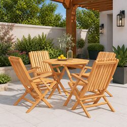 Sturdy 5 Piece Outdoor Dining Set for Your Garden