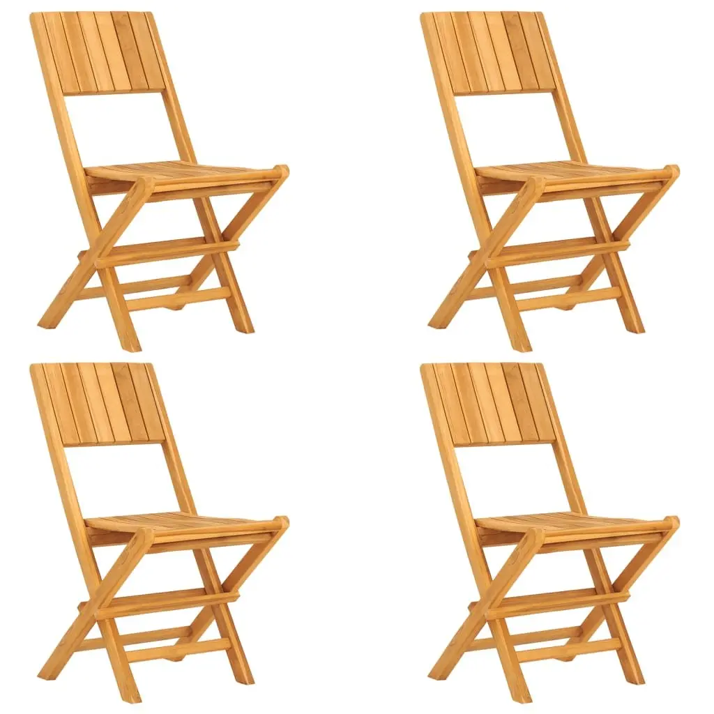 Garden Dining Set Solid Teak Wood 5 Piece Outdoor Furniture Brown Foldable
