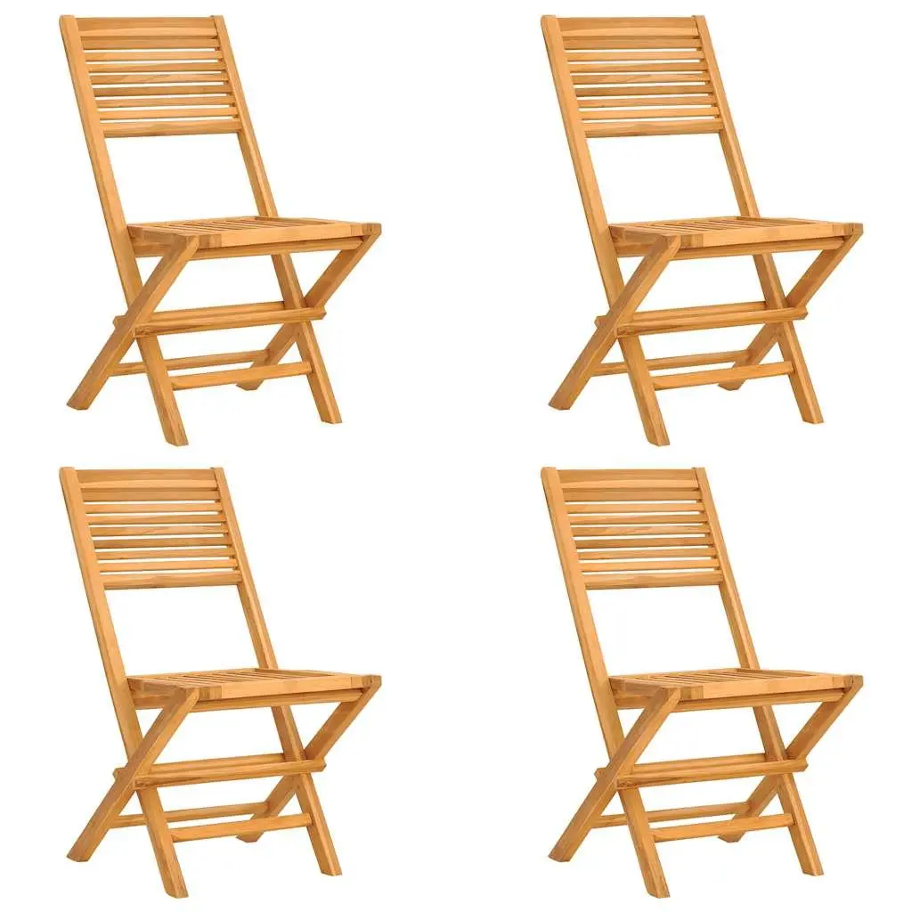 Garden Dining Set Solid Teak Wood 5 Piece Brown