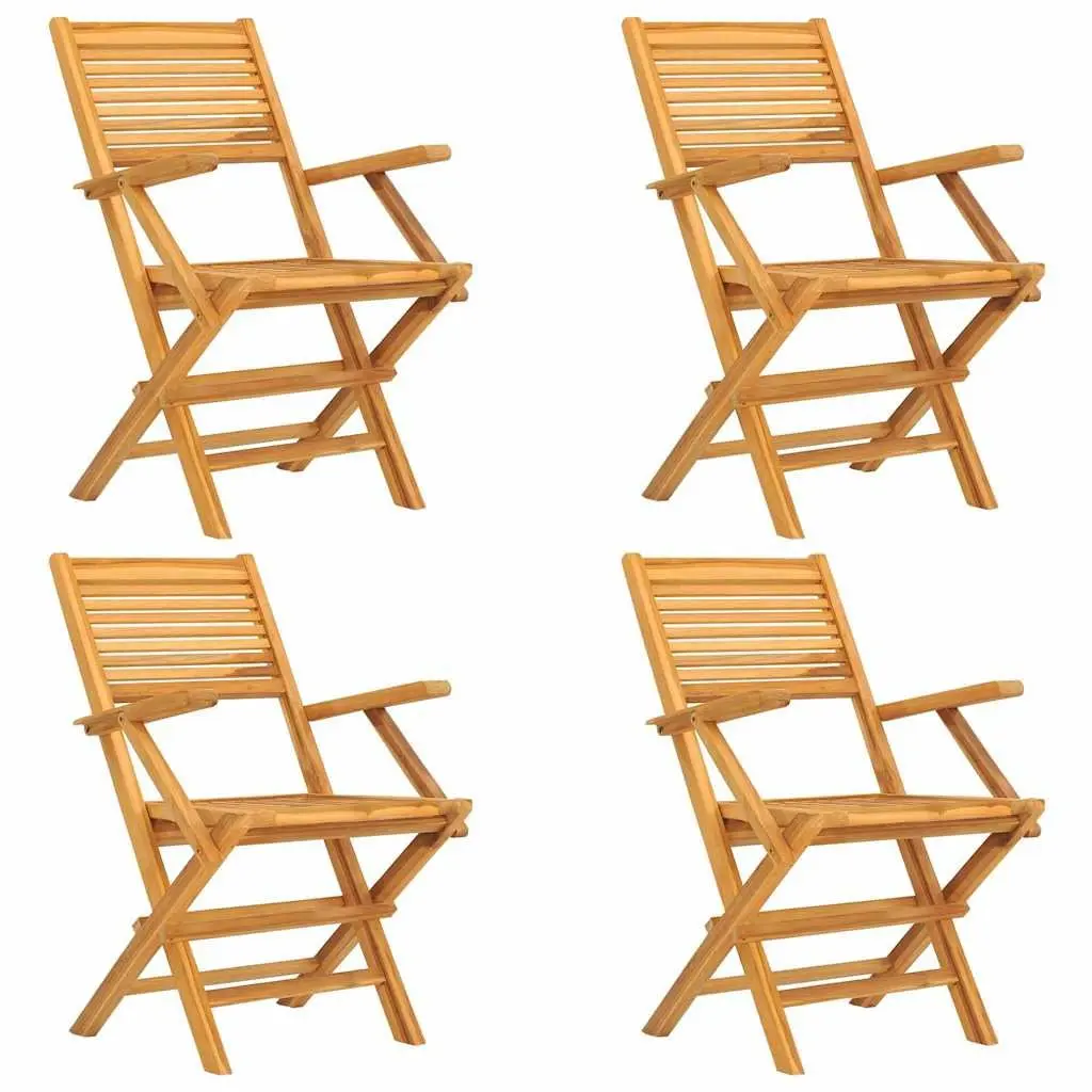 Garden Dining Set 5 Piece Outdoor Wooden Table Chairs Folding Slatted Design