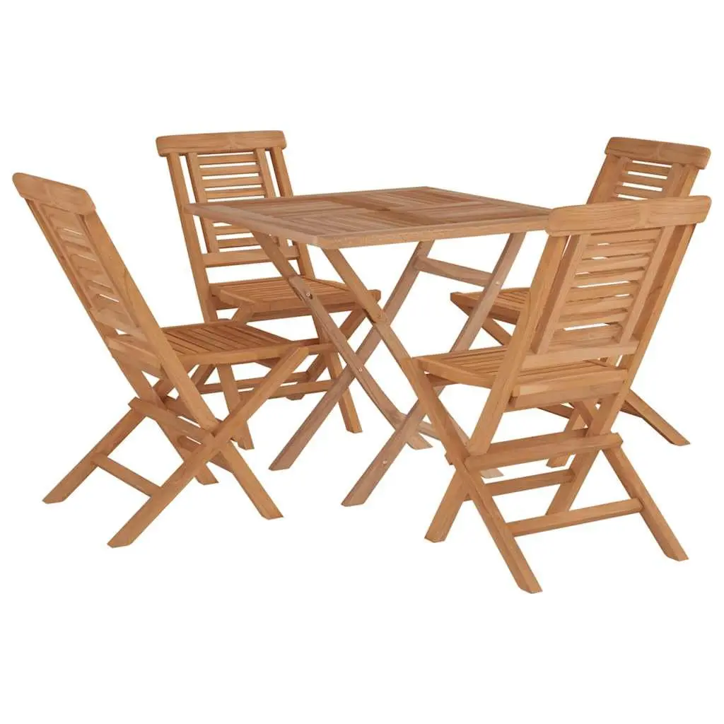 5 Piece Garden Dining Set with Folding Chairs