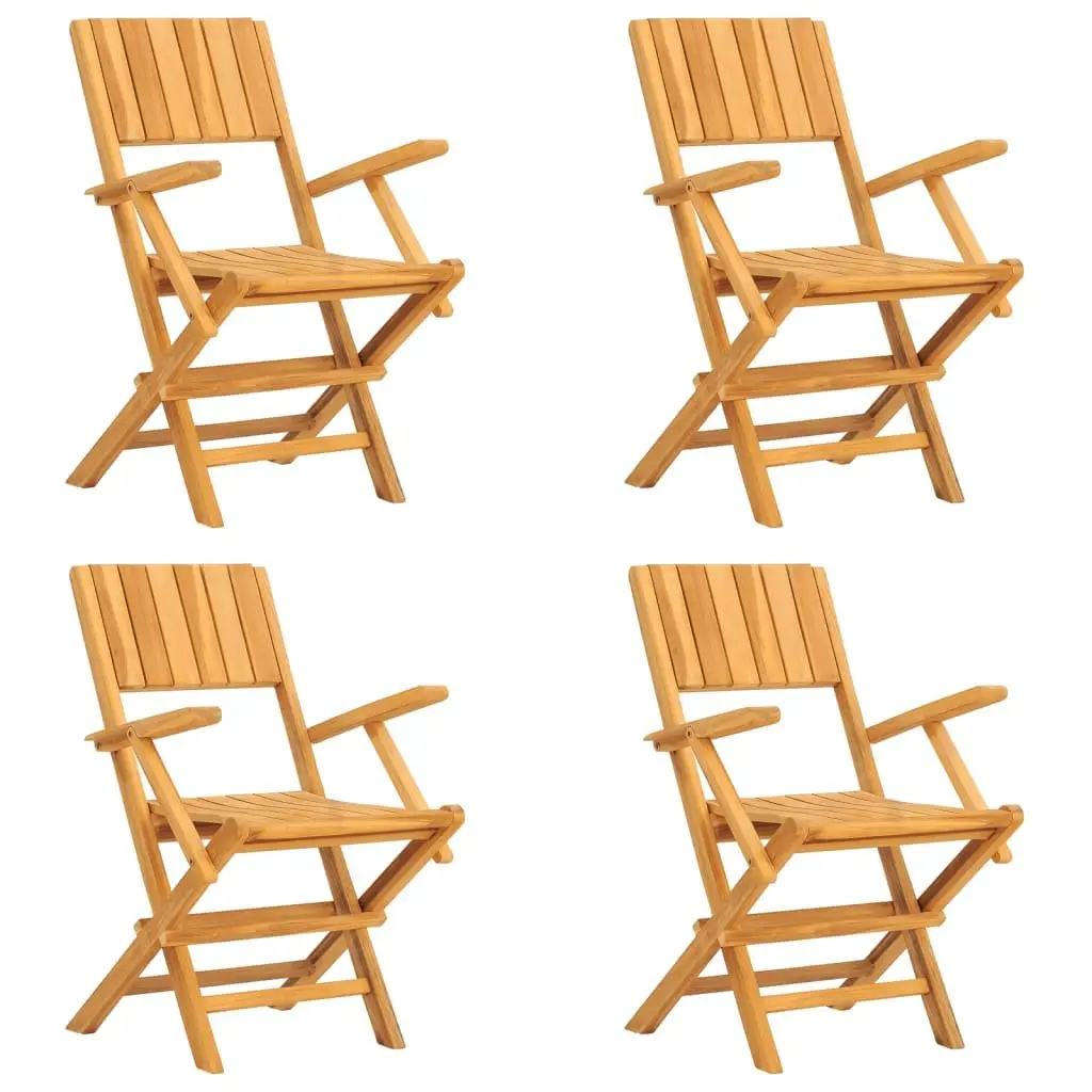 5 Piece Outdoor Dining Set with Brown Teak Finish