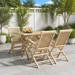 Outdoor 5-Piece Garden Dining Set with Foldable Design