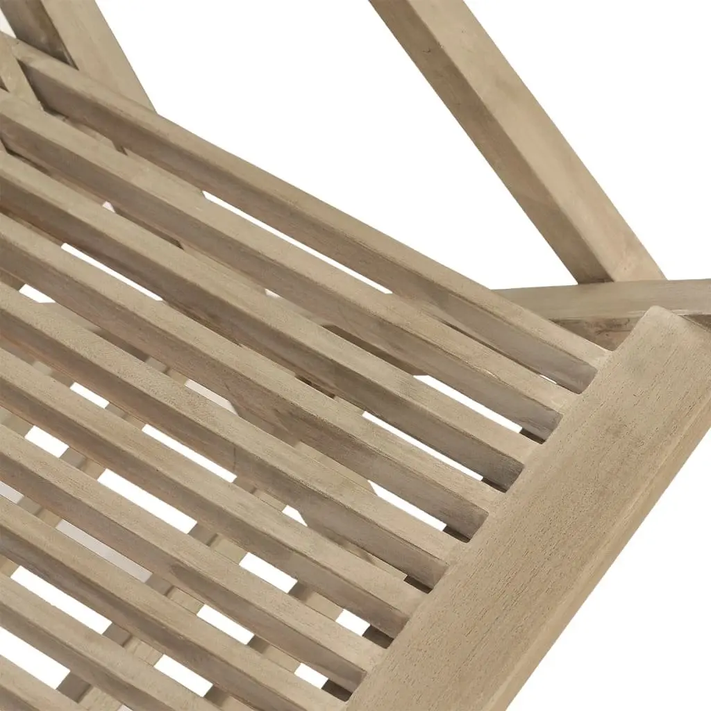 7 Piece Outdoor Dining Set Solid Teak Wood Grey Table Chairs