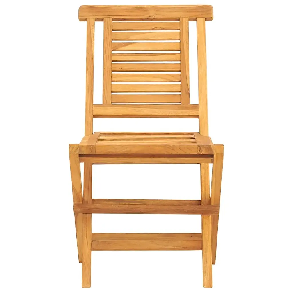 Folding Wooden Garden Chairs 6 pcs Outdoor Seating Teak Slatted Design Brown