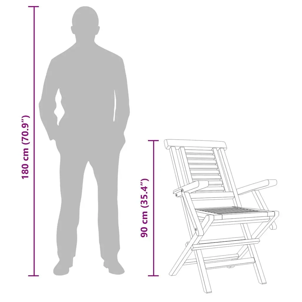 Folding Garden Chairs Solid Teak Wood 56 x 63 x 90 cm Brown 6 Piece