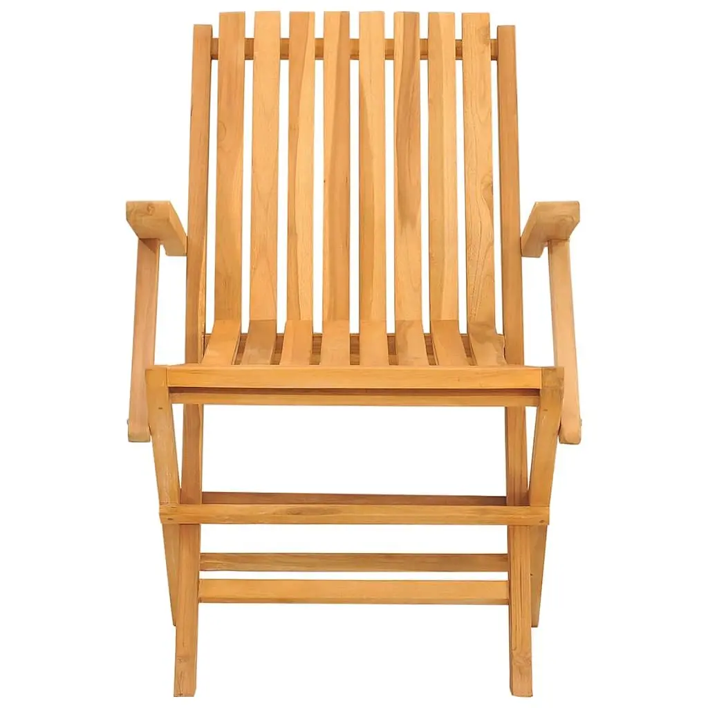Folding Garden Chairs Solid Teak Wood Brown 4 Piece