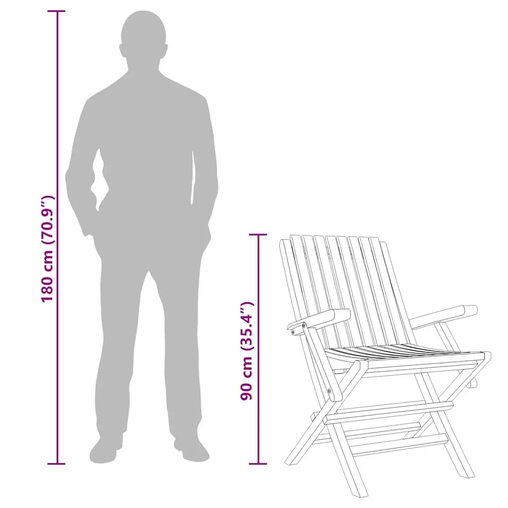 Folding Garden Chairs Solid Teak Wood Brown 4 Piece