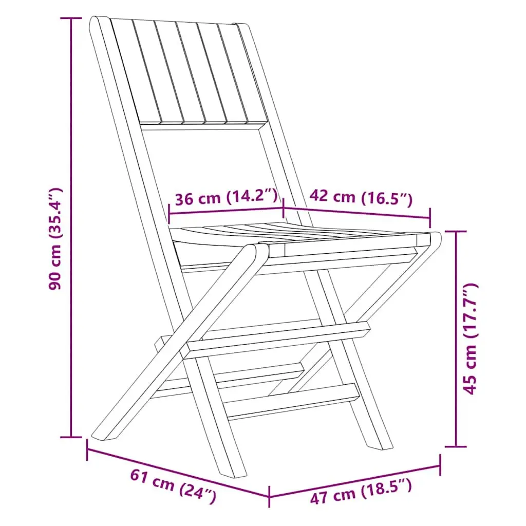 Folding Garden Chairs 8 pcs Outdoor Patio Dining Seating Slatted Backrest Brown