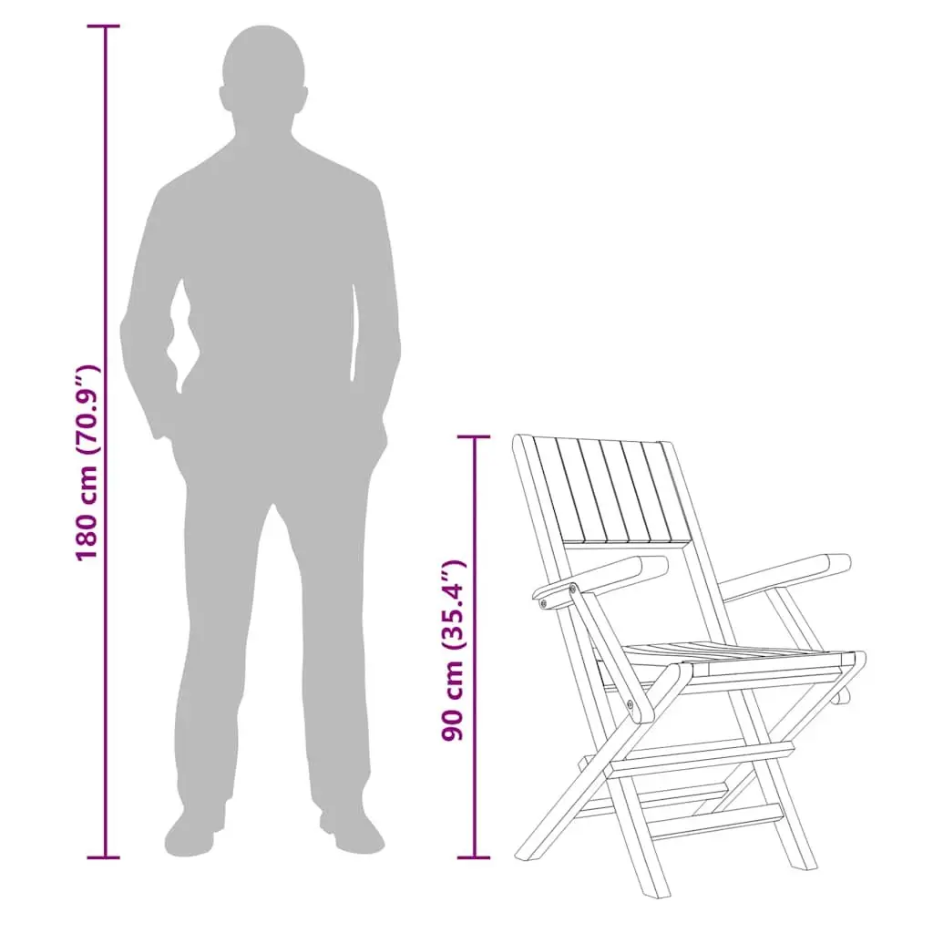 8-Piece Solid Teak Wood Folding Garden Chairs Set