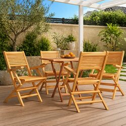 High-Quality Wooden Folding Garden Chairs - Set of 4