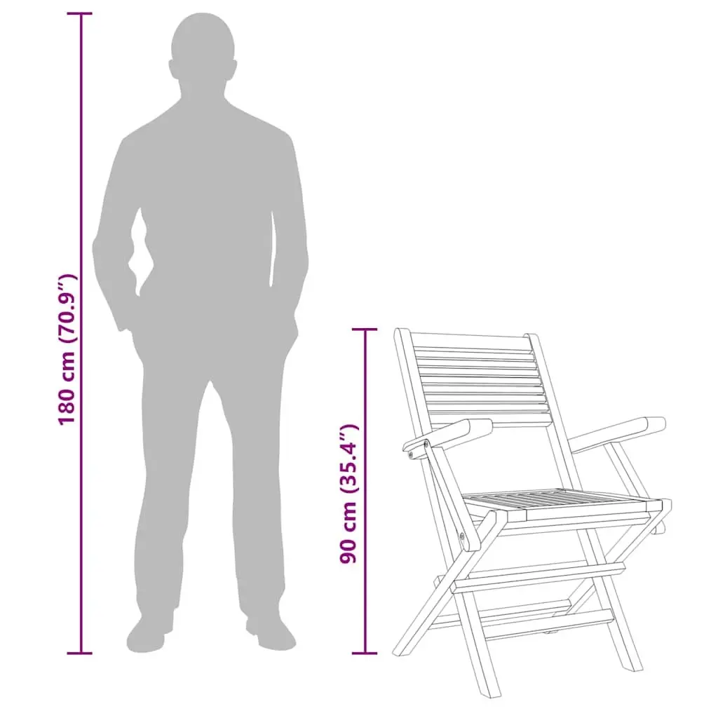 8-Piece Folding Garden Chair Set in Solid Teak Wood