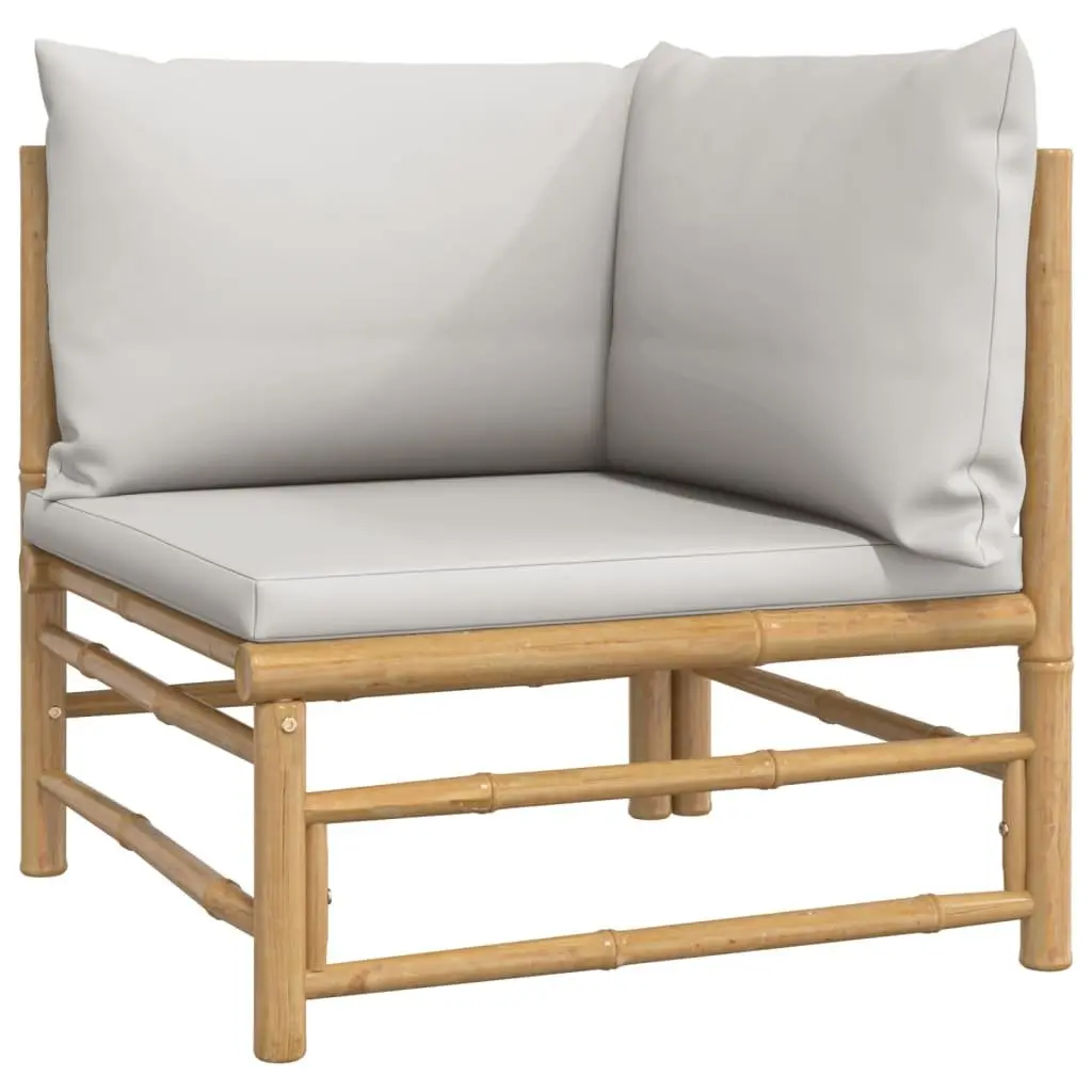 Garden Lounge Set Bamboo 6 Piece Outdoor Furniture Patio Sofa with Cushions Brown
