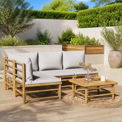 Elegant Bamboo Lounge Set for Outdoor Comfort