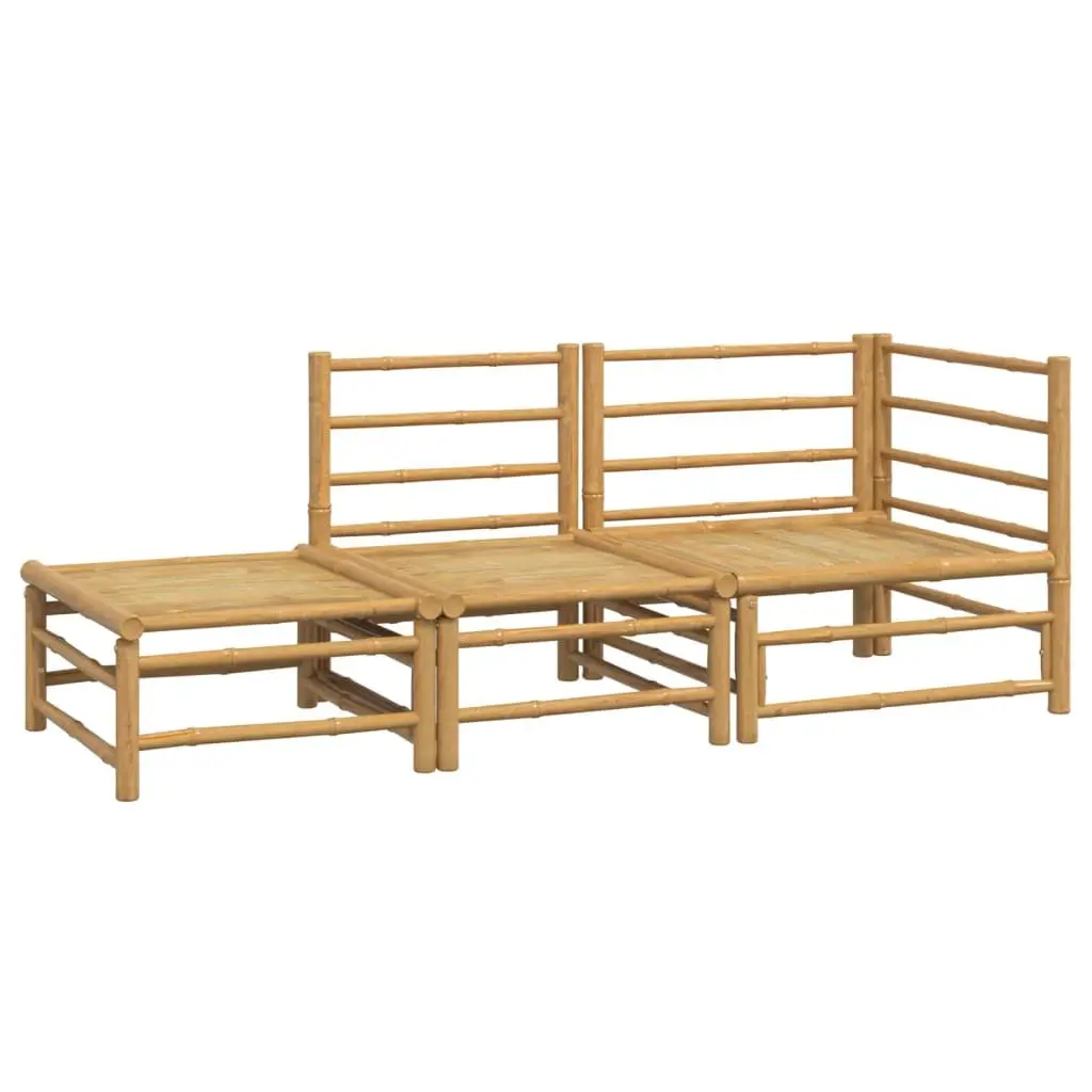 Bamboo 3 Piece Garden Lounge Set with Cushions