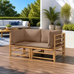 Stylish Bamboo Corner Sofa Set for Outdoor Relaxation