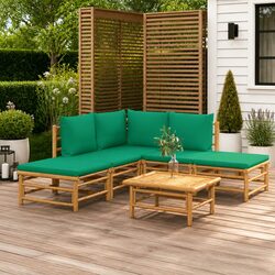 Elegant Brown Bamboo Lounge Set for Outdoor Relaxation