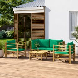 High-Quality Bamboo Garden Lounge Set 5 Piece Outdoor Furniture