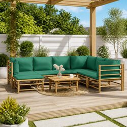 8-Piece Bamboo Garden Lounge Set for Outdoor Comfort