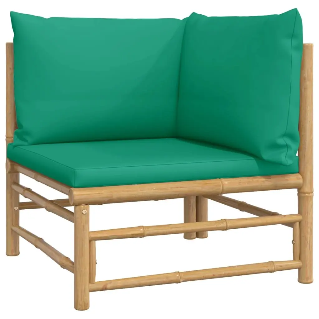 6 Piece Bamboo Garden Lounge Set with Cushions