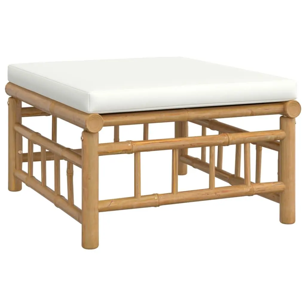 7 Piece Garden Lounge Set Bamboo Cream Cushions